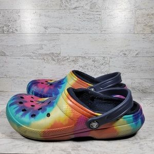 CROCS CLASSIC LINED TIE-DYE CLOG Slip On Sandal Rubber Shoe Womens 10 Men 8